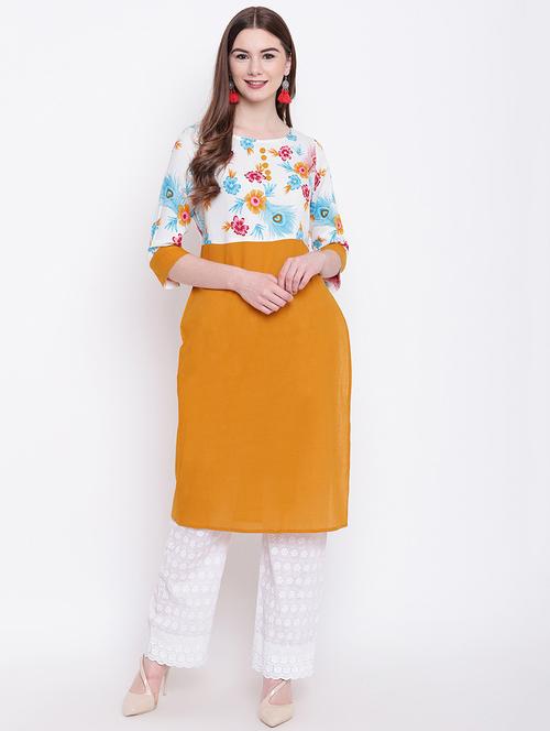 floral print straight kurta - 16825290 - Very Small Image - 1