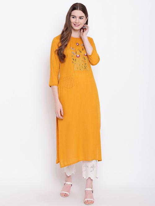 embroidered straight kurta - 16825311 - Very Small Image - 1