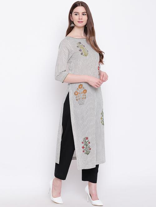 striped straight kurta - 16825315 - Very Small Image - 1