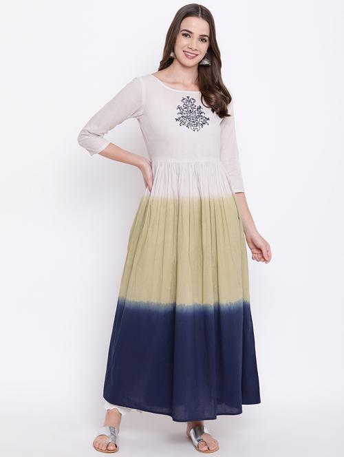 ombre print flared kurta - 16825327 - Very Small Image - 1