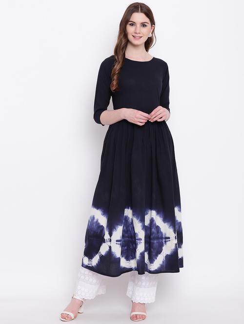 tie & die flared kurta - 16825342 - Very Small Image - 1