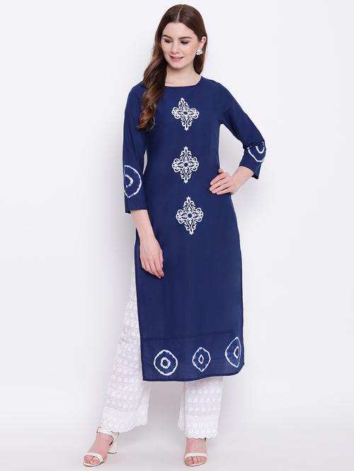 printed straight kurta - 16825343 - Very Small Image - 1