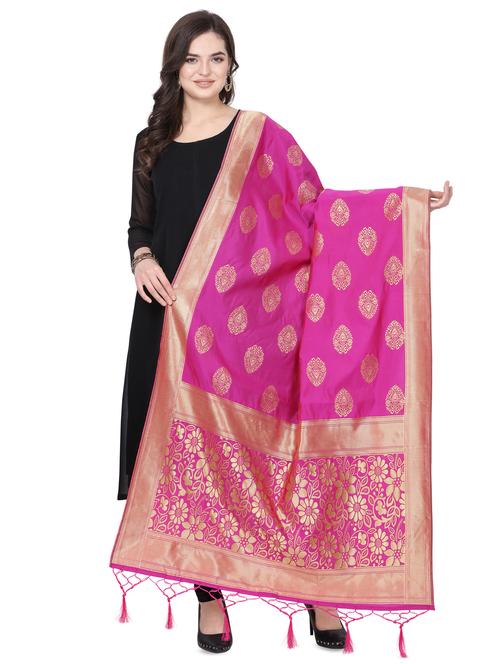 floral banarasi dupatta - 16825818 - Very Small Image - 1