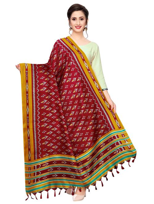 ikat printed dupatta - 16825837 - Very Small Image - 1