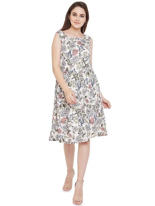 pleated floral a-line dress - 16826094 - Very Small Image - 1