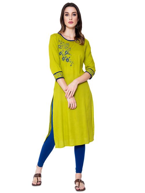 embroidered straight kurta - 16826267 - Very Small Image - 1