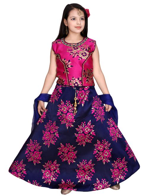 pink silk blend lehenga choli - 16826485 - Very Small Image - 1