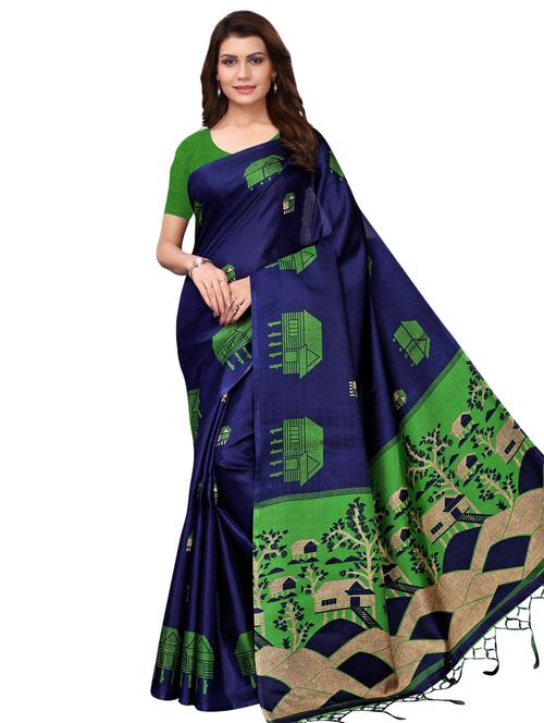 conversational bhagalpuri saree with blouse - 16826928 - Very Small Image - 1
