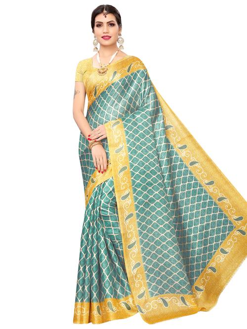 printed bordered bhagalpuri saree with blouse - 16826937 - Very Small Image - 1