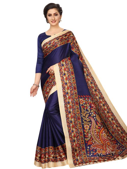 solid bordered bhagalpuri saree with blouse - 16826948 - Very Small Image - 1