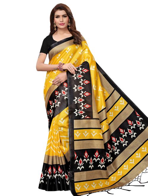 ikat print bhagalpuri saree with blouse - 16826952 - Very Small Image - 1