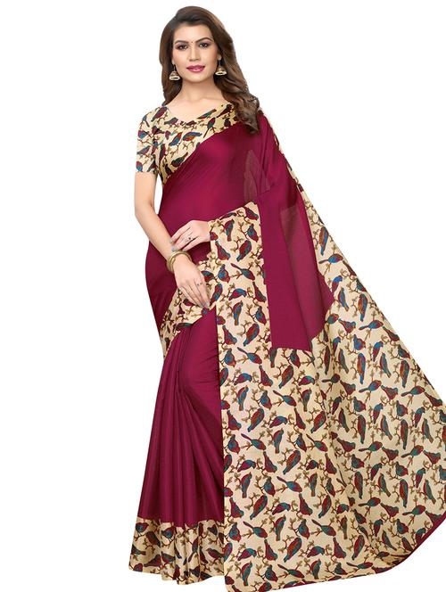 solid bordered bhagalpuri saree with blouse - 16826954 - Very Small Image - 1