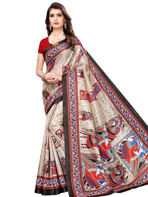 conversational bhagalpuri saree with blouse - 16826956 - Very Small Image - 1
