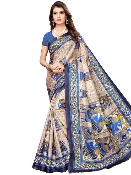 conversational bhagalpuri saree with blouse - 16826958 - Very Small Image - 1