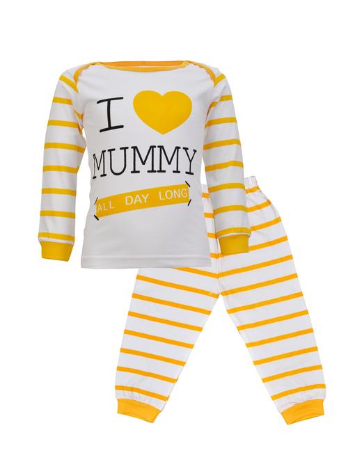 yellow cotton full length sets twin set - 16827204 - Very Small Image - 1