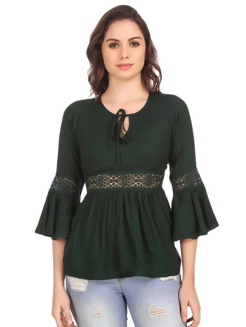 tie up neck bell sleeved top - 16827244 - Very Small Image - 1
