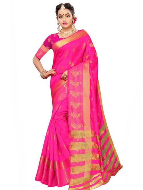 self design kanjivaram saree with blouse - 16827265 - Very Small Image - 1