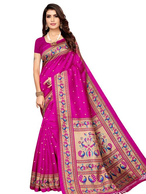 conversational bordered saree with blouse - 16827301 - Very Small Image - 1