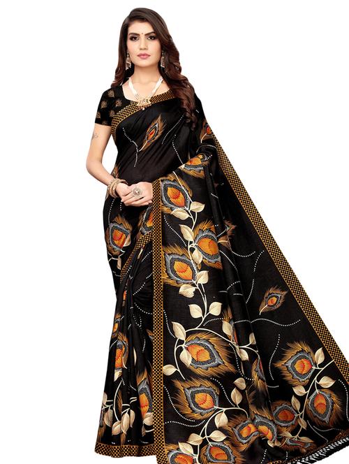conversational printed saree with blouse - 16827308 - Very Small Image - 1