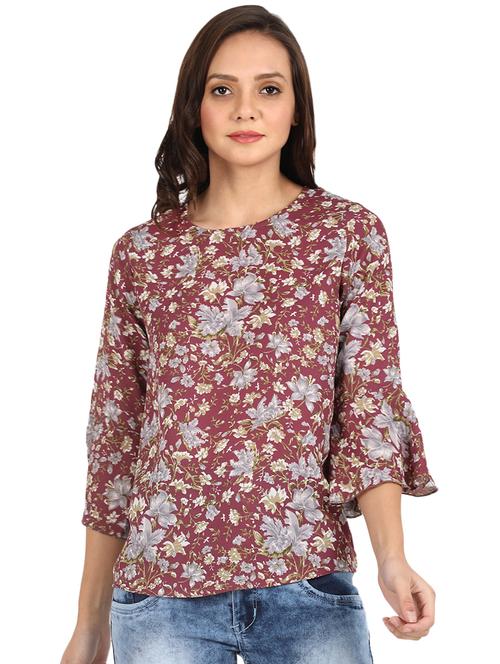 bell sleeved floral top - 16827529 - Very Small Image - 1