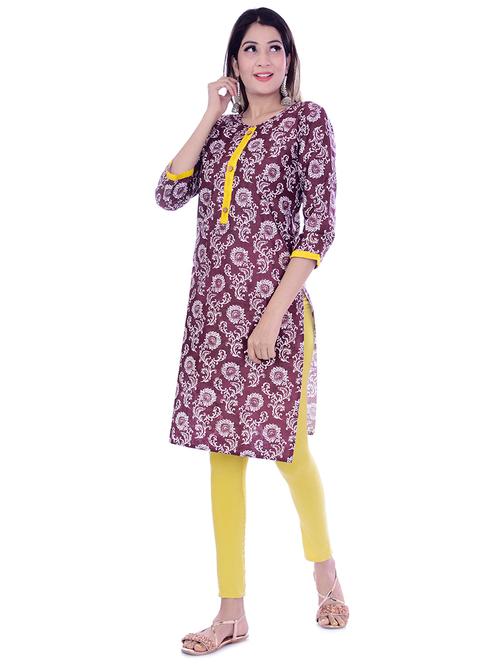 floral print straight kurta - 16827566 - Very Small Image - 1