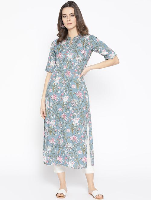floral kurta pant set - 16827610 - Very Small Image - 1