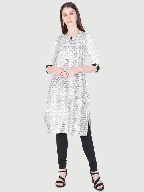 printed straight kurta - 16827645 - Very Small Image - 1