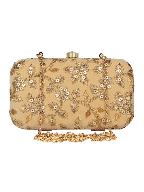 gold velvet box clutch - 16828259 - Very Small Image - 1