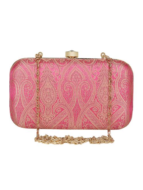 pink silk box clutch - 16828271 - Very Small Image - 1