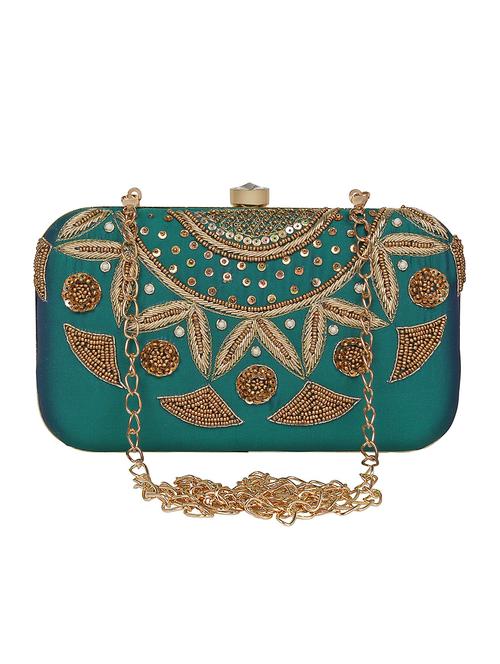 green silk box clutch - 16828280 - Very Small Image - 1
