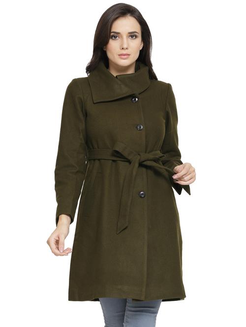 tie front button-up trench coat - 16828452 - Very Small Image - 1