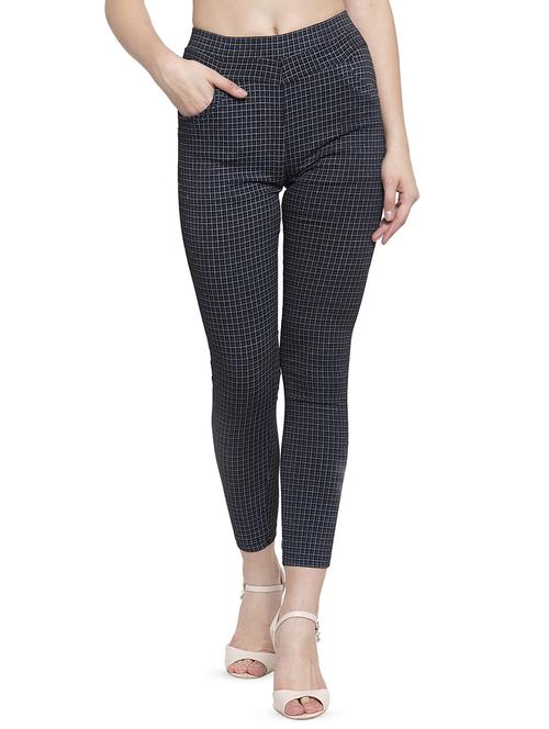 high rise checkered jeggings - 16828457 - Very Small Image - 1
