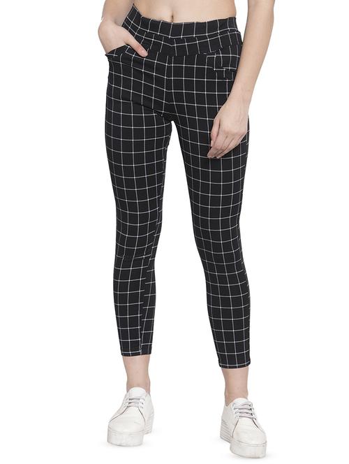 high rise checkered jeggings - 16828458 - Very Small Image - 1