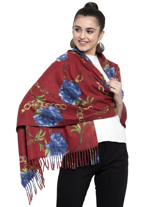 fringed hem chain print viscose stole - 16828578 - Very Small Image - 1