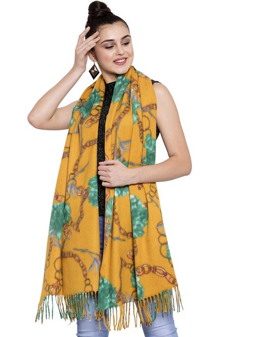 fringed hem chain print viscose stole - 16828579 - Very Small Image - 1