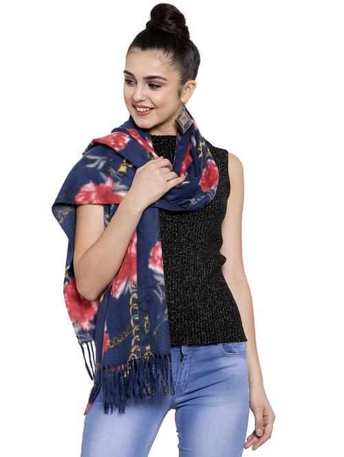 fringed hem chain print viscose stole - 16828580 - Very Small Image - 1