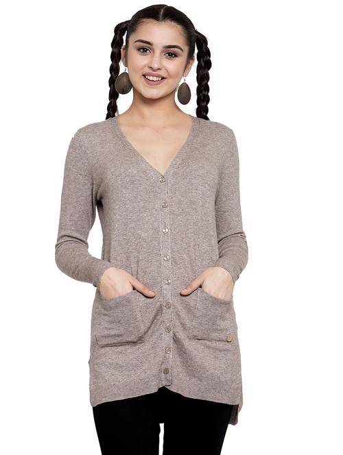 pocket detail wool cardigan - 16828618 - Very Small Image - 1