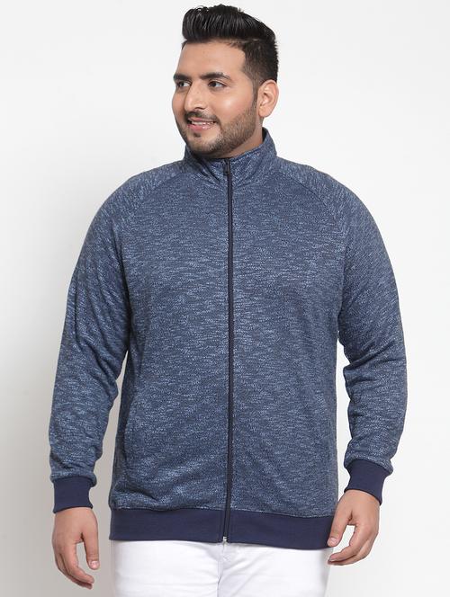 blue solid casual jacket (plus size) - 16828727 - Very Small Image - 1