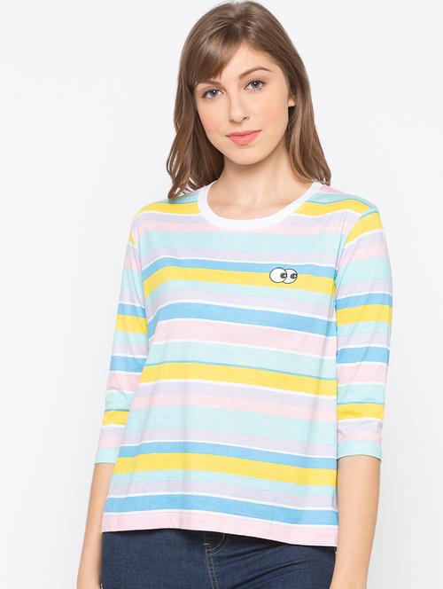 round neck striped top - 16828753 - Very Small Image - 1