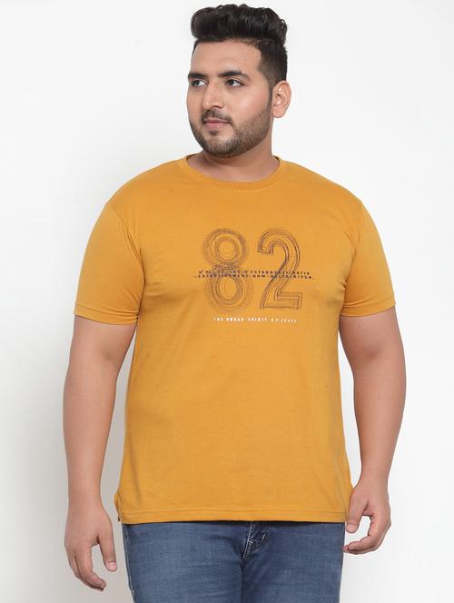 yellow typographic chest print t-shirt - 16828835 - Very Small Image - 1