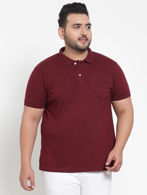 maroon solid polo t-shirt - 16828864 - Very Small Image - 1