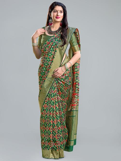 self design woven saree with blouse - 16829136 - Very Small Image - 1