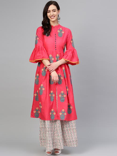 floral kurta skirt set - 16829441 - Very Small Image - 1
