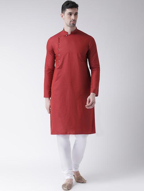 red solid long kurta - 16829515 - Very Small Image - 1