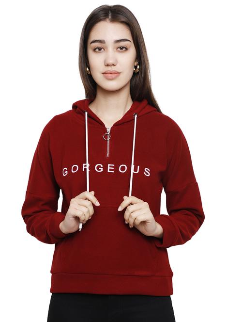 hooded neck embroidered detail sweatshirt - 16829595 - Very Small Image - 1