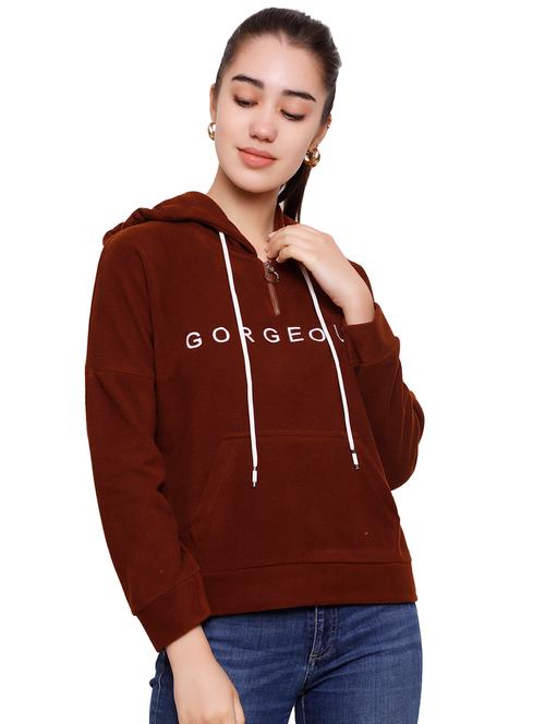 hooded neck embroidered detail sweatshirt - 16829597 - Very Small Image - 1