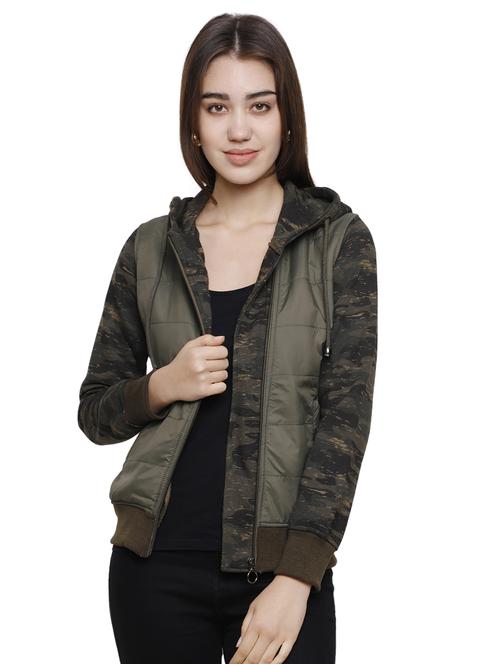 hooded neck camouflage jacket - 16829619 - Very Small Image - 1