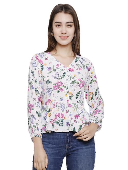 long sleeved floral top - 16829629 - Very Small Image - 1