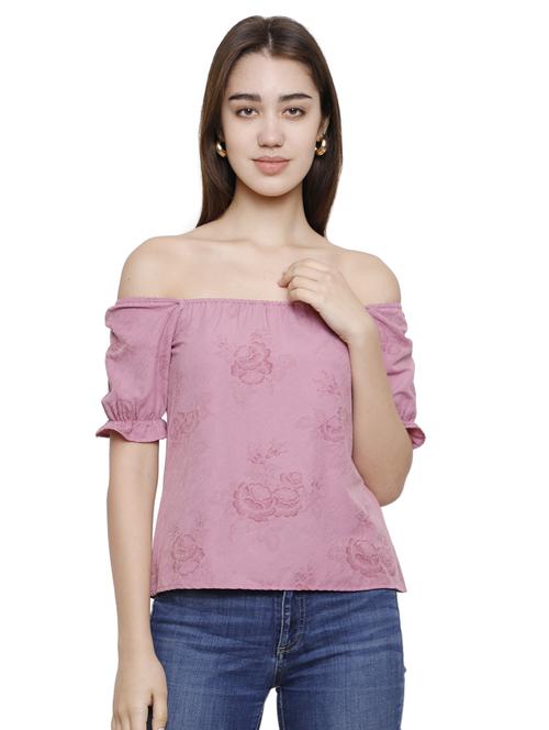 off shoulder floral top - 16829639 - Very Small Image - 1