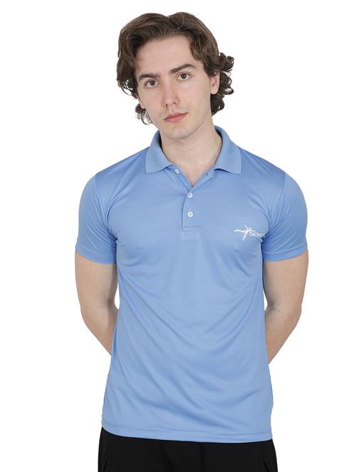light blue solid polo t-shirt - 16829677 - Very Small Image - 1
